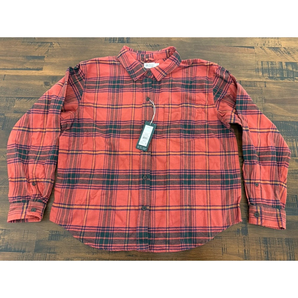 Alpine Design Women's Midweight Flannel Red Fiery Skipper Plaid Size L $48 New